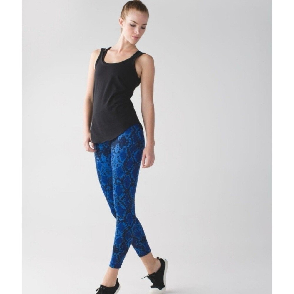 LULULEMON 4 High Times Pant Mini Ziggi Pipe Dream Sapphire Blue Full On Luon 7/8